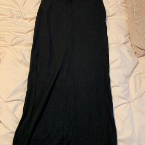 Black Linen Maxi Skirt